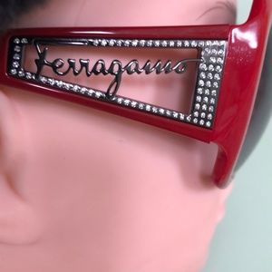 Salvatore Ferragamo red sunglasses with case